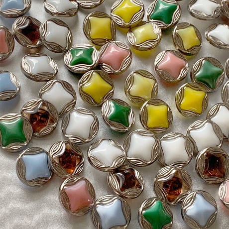Vintage glass button earings