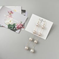 4連淡水パールのロングピアス