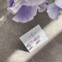 アメジストと淡水パールのピアス