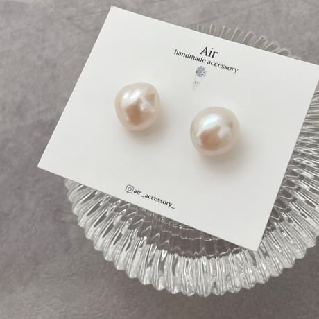 ルース一粒淡水パールのピアス