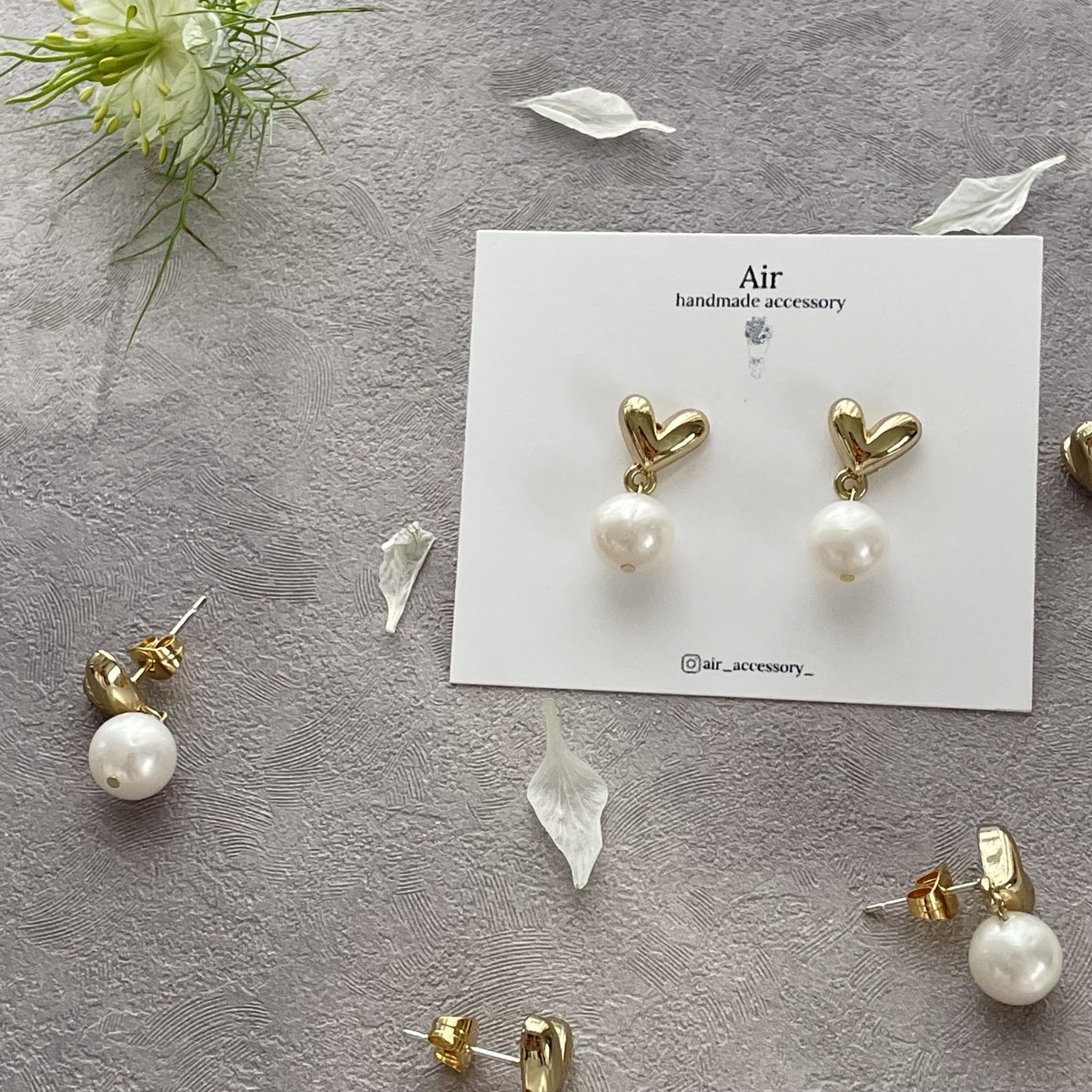 『5118』ハンドメイドピアス K18トパーズ・ダイヤモンド ハート │ ボディピアス・軟骨ピアス