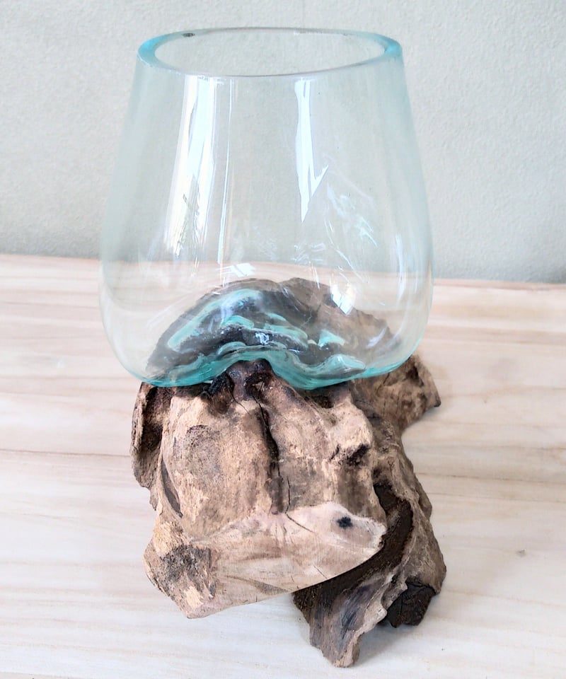 流木ガラスベース 流木ガラスポット | toA Succulent