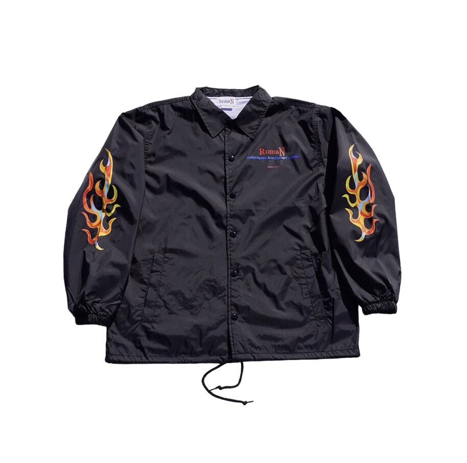 RomaN Coach Jacket Fire Pattern Black | RomaN