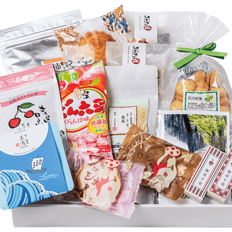 酒田 夢の俱楽オリジナル【酒田夢の倶楽 お茶とお菓子の詰合せ】化粧箱入