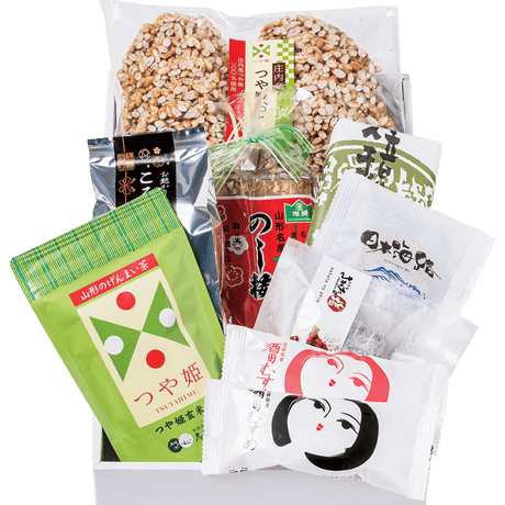 酒田 夢の俱楽オリジナル【和菓子とお茶の詰合せ】化粧箱入