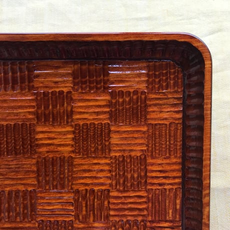 酒田 工芸品【光丘彫】　一尺盆　210×300（㎜）