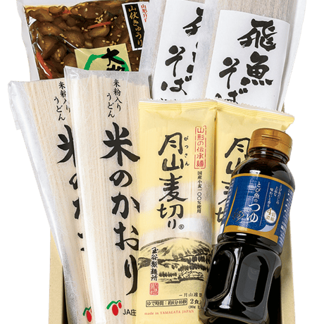 酒田 夢の俱楽オリジナル【夏のそば・うどんセット】化粧箱入