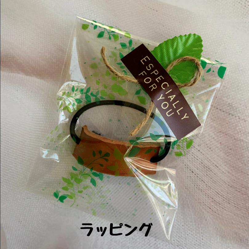 キラキラ光る ラインストーン レザーヘアゴム | natural leather STORE