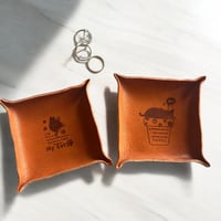 【猫の日特別】本革レザートレイ2個セット｜猫好き必見の小物入れ【限定販売】