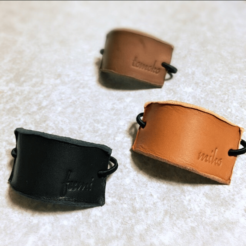 名入れ無料】メンズに 革のヘアゴム レザーヘアゴム ブレスレット