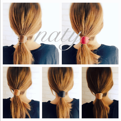 星に願いを、、、 “揺れる ” 革と星のヘアゴム レザーヘアゴム
