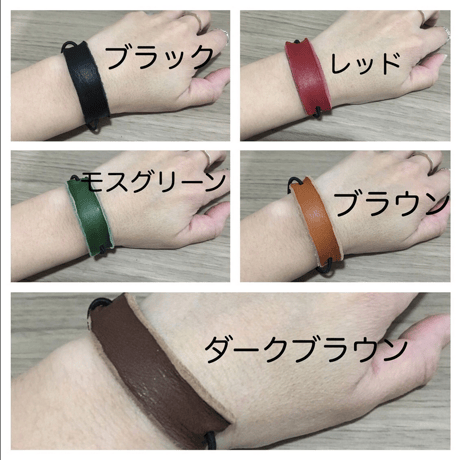 レザーブレスレット ヘアゴム 2WAY