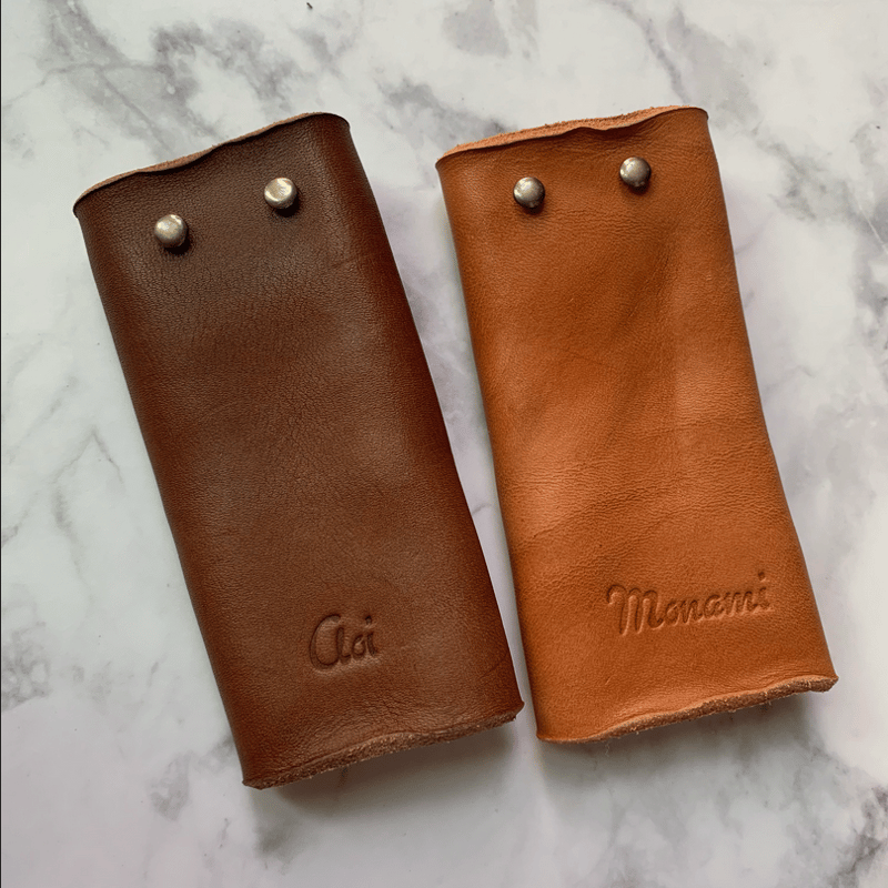 名入れ無料】オルテガ柄 レザーキーケース | natural leather STORE