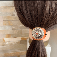 【送料無料】革 to コンチョ no ヘアゴム レザーヘアゴム 【red】