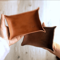 【Creema限定】母の日5000円ペアセット！お名前入れます。レザートレイ 革の小物入れ 名入れ 先行販売