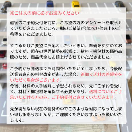 ミニカー棚4段×絵本棚【駐車場･道路柄 溝ありタイプ】【2026年6月中旬～11月中旬頃発送予定】遊べる道路＆交差点①・スロープつき　ミニカー収納棚