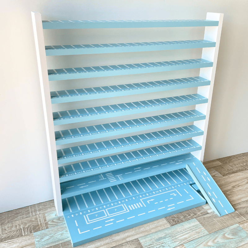 10段 ミニカー収納棚【駐車場・道路柄 溝ありタイプ】【2025年11