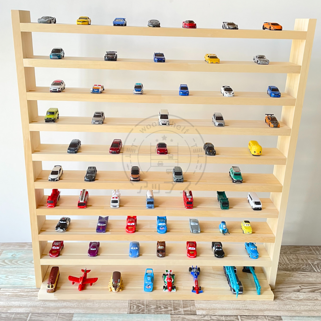 トミカ収納棚 9段(線、番号)