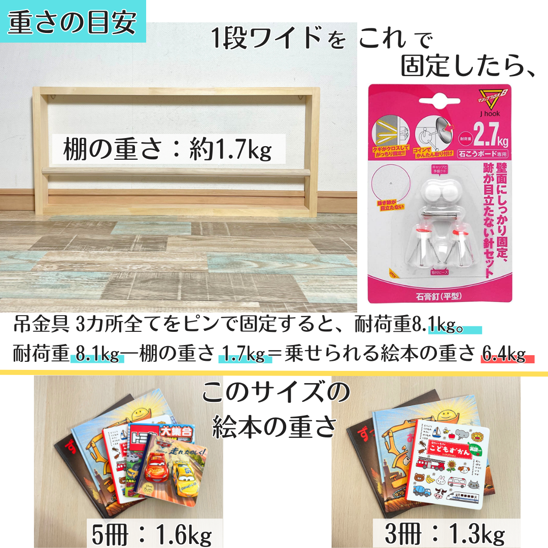 3段》表紙が見える薄い絵本棚 サイドの色選べます【9月中旬～11月下旬