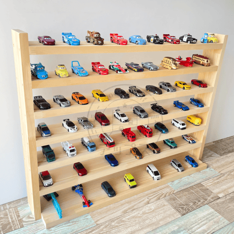 7段 ナチュラル【シンプル溝ありタイプ】【2026年6月下旬～9月下旬頃発送予定】ミニカー収納棚 大容量　最大168台 ミニカー収納