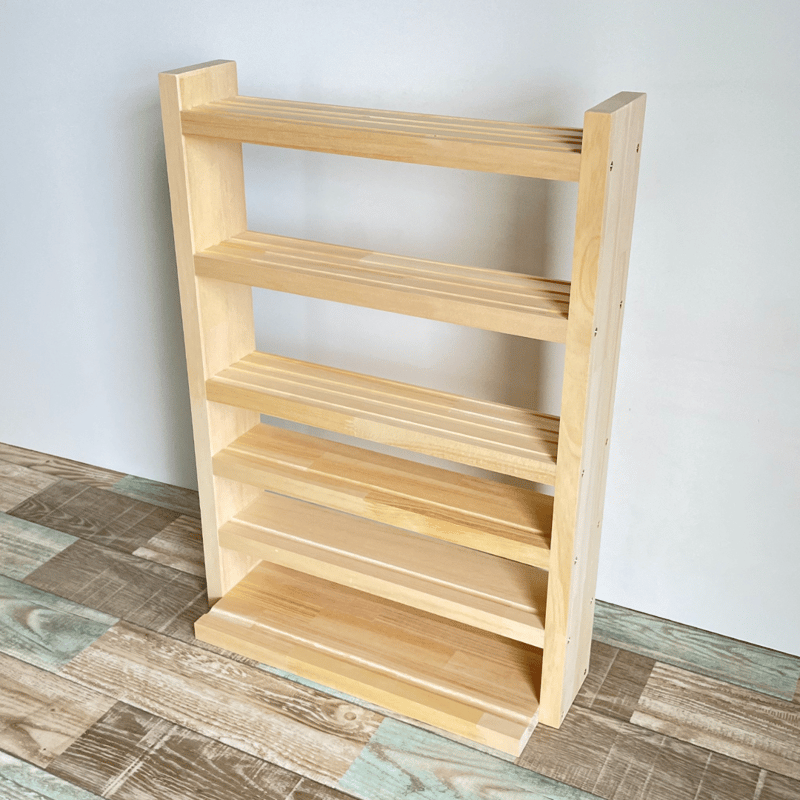 ハーフサイズ ミニカー棚3段×レールトイ棚3段【シンプル溝ありタイプ