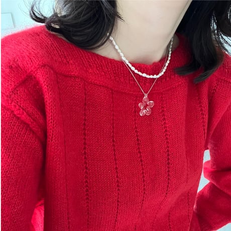 glass necklace_ hibi me chain