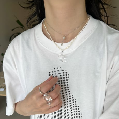 glass & pearl necklace_ hibi me