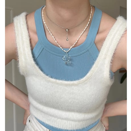 glass & pearl necklace_ hibi me