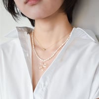 glass & pearl necklace_ hibi me