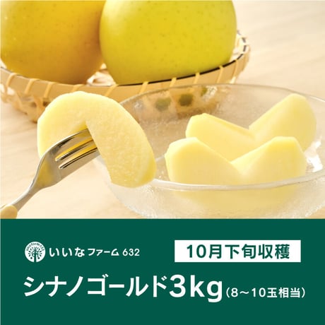 【予約販売】信州りんご「シナノゴールド」3kg（8〜10玉相当）