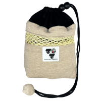 新・モモ研ポーチ（巾着・グレー） | ももんが博士フクロモモンガ研究