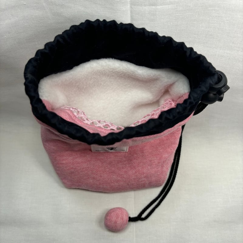 新・モモ研ポーチ（巾着・サクラ） | ももんが博士フクロモモンガ研究