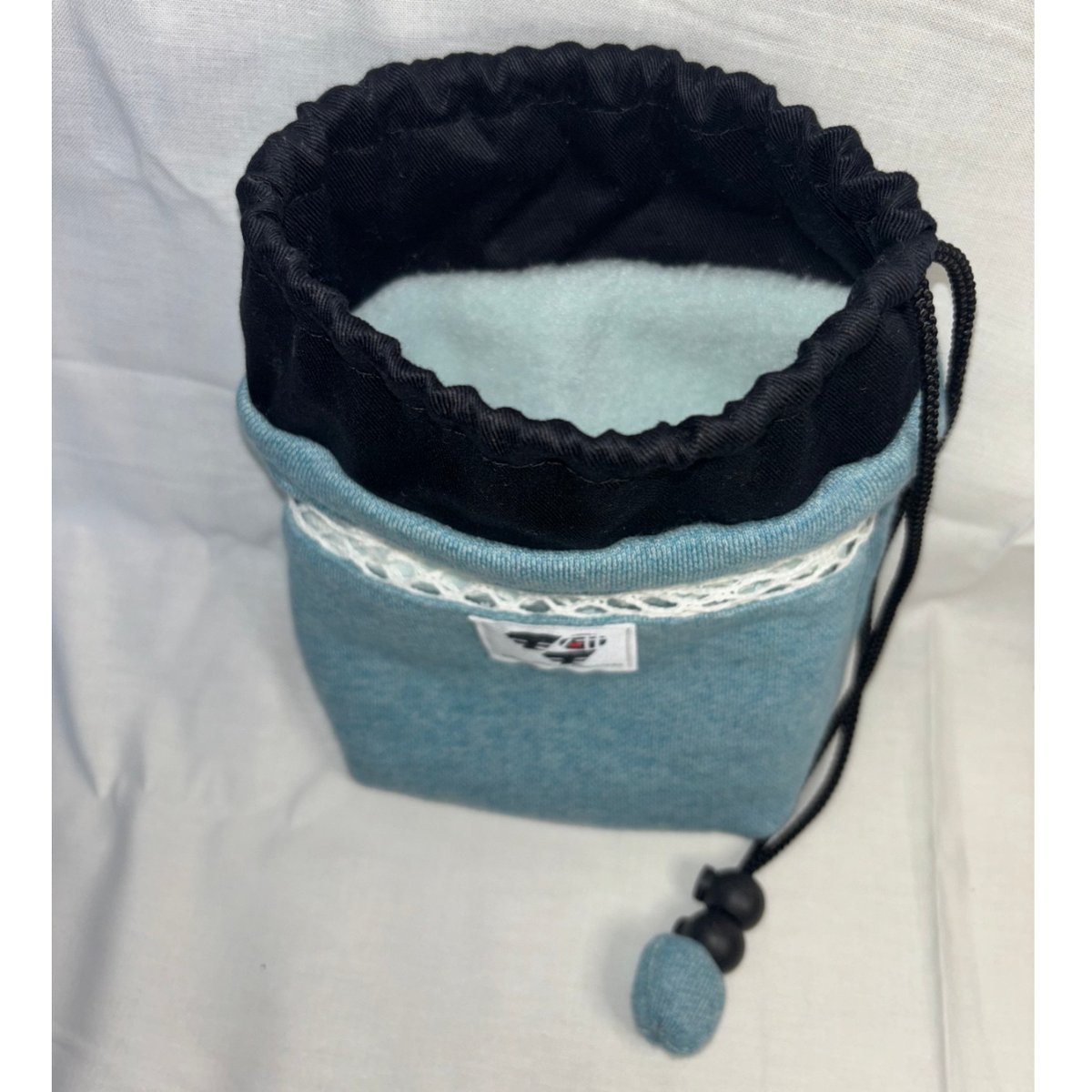 フクモモ仲良し巾着ポーチ かのこチャコールグレー フクモモ仲良し巾着