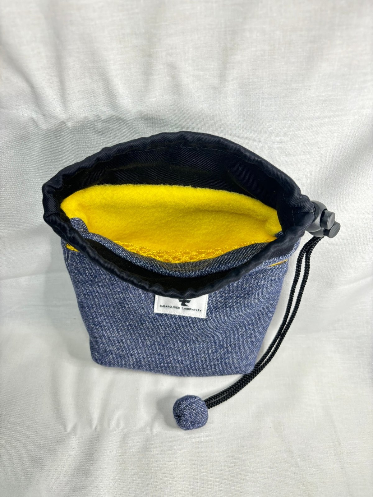 新・モモ研ポーチ（巾着・ネイビー） | ももんが博士フクロモモンガ