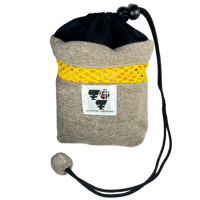 新・モモ研ポーチ（巾着・ブラック） | ももんが博士フクロモモンガ