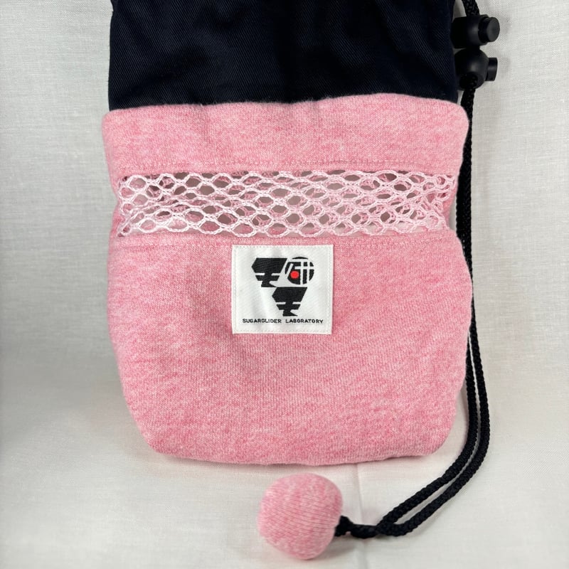 新・モモ研ポーチ（巾着・サクラ） | ももんが博士フクロモモンガ研究