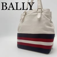 BALLY バリー レザーハンドバッグ ホワイト ボーダー　レディース