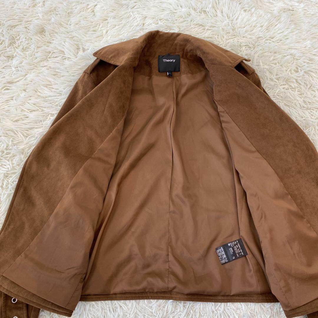 ［極美品/特価］セオリー　レザージャケット やぎ革　 スエード　ダークブラウン 極美品/特価］セオリー レザージャケット やぎ革 スエード