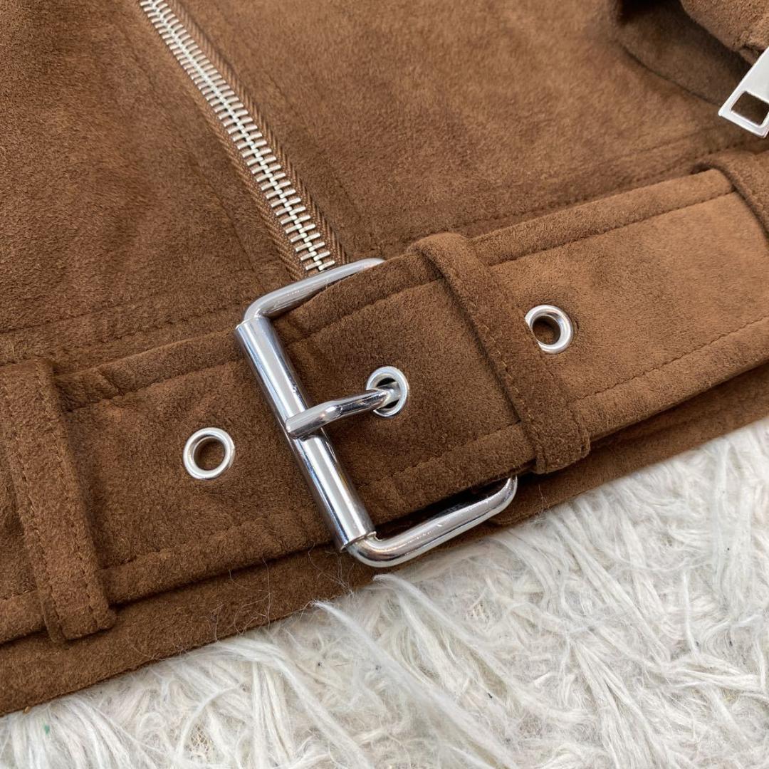 ✤2016AW セオリー Theory 羊革 スエード ライダース ジャケット✤ theory セオリー ライダースジャケット スエード ブラウン