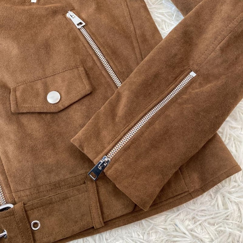 ✤2016AW セオリー Theory 羊革 スエード ライダース ジャケット✤ theory セオリー ライダースジャケット スエード ブラウン