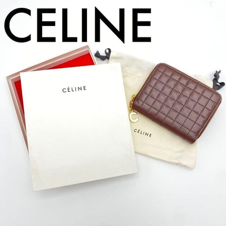 CELINE 2つ折り財布 コインケース キルティング ブラウン箱付き 袋付き  レディース