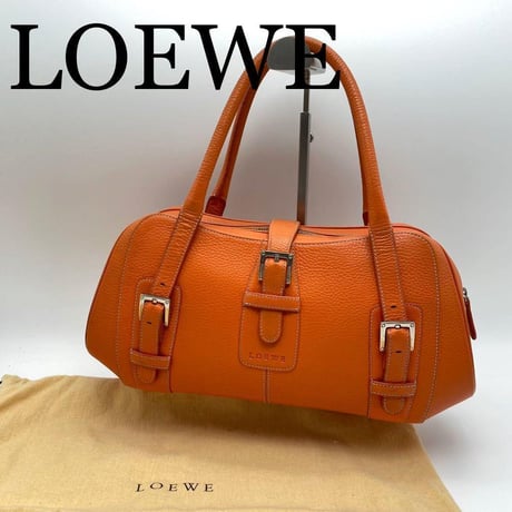 美品 LOEWE 希少 ハンドバッグ センダ レザー オレンジ 保存袋