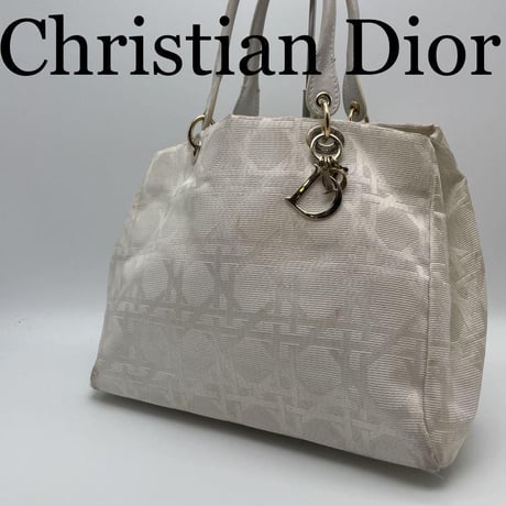 Christian Dior トートバッグ ホワイト白 チャーム ハンドバッグ
