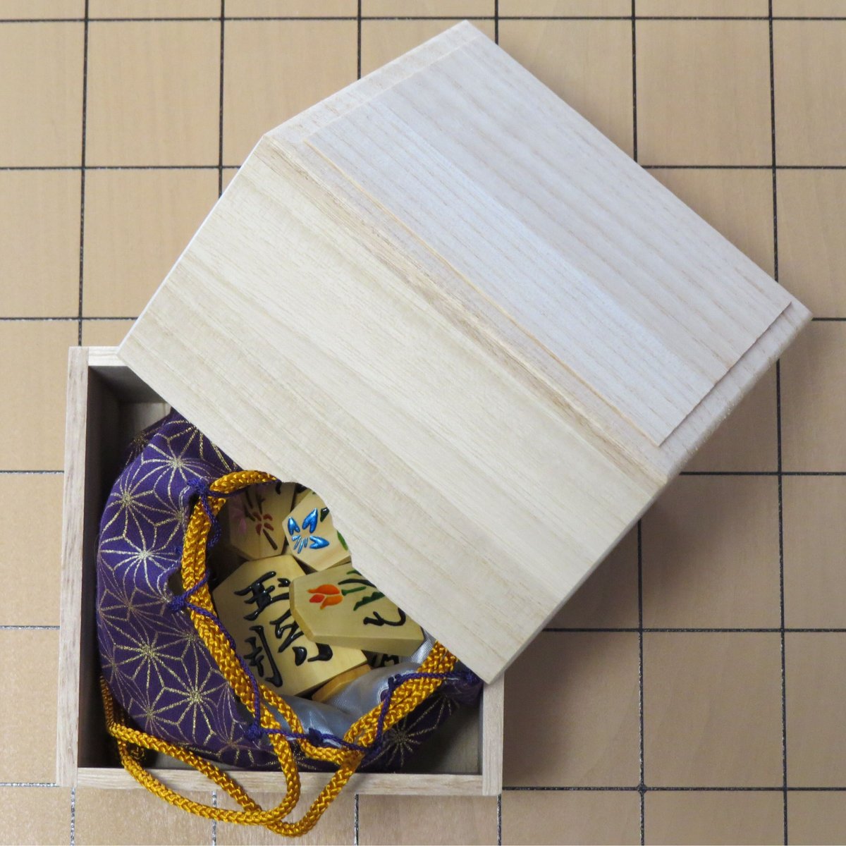 自作 将棋駒 古水無瀬（黄楊） Handmade Shogi Pieces | Rub