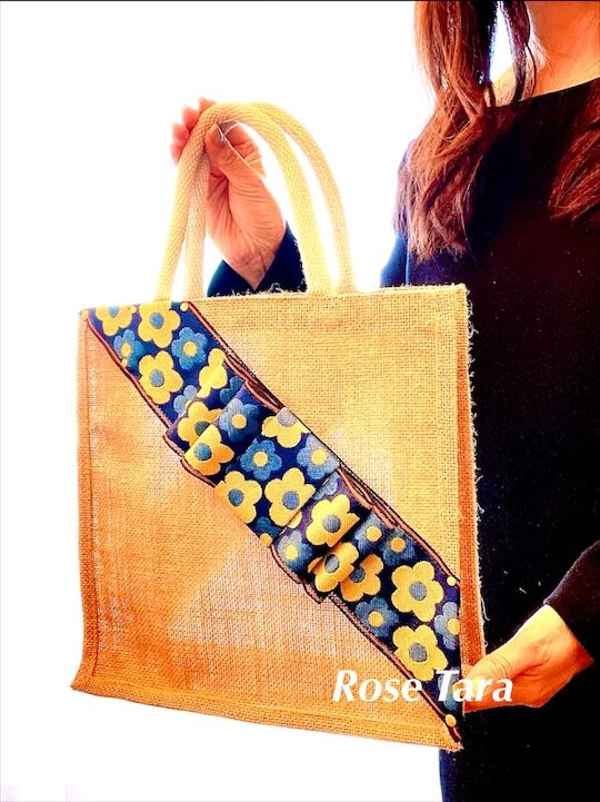 販売】畳縁DECOジュートバッグ♡畳縁(たたみべり)アレンジ | Rose Tara 