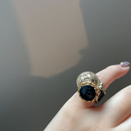 vintage button Ring #3