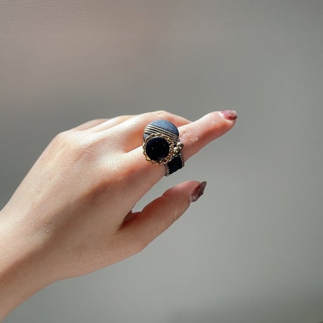 vintage button Ring #8