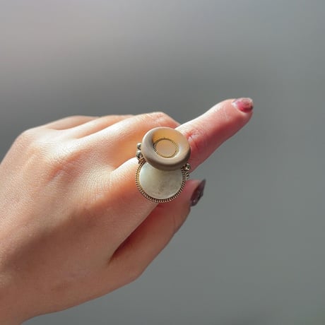 vintage button Ring #6
