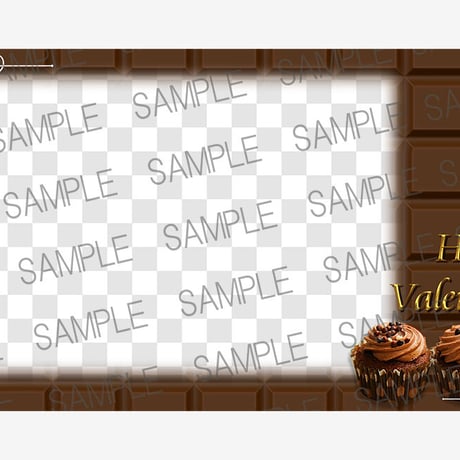 「バレンタインカップケーキ」1人用オーバーレイと背景のセット