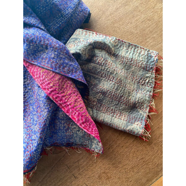 カンタキルト　大判 1点物】大判 Vintage kantha quilt no.126 カンタキルト ラリー